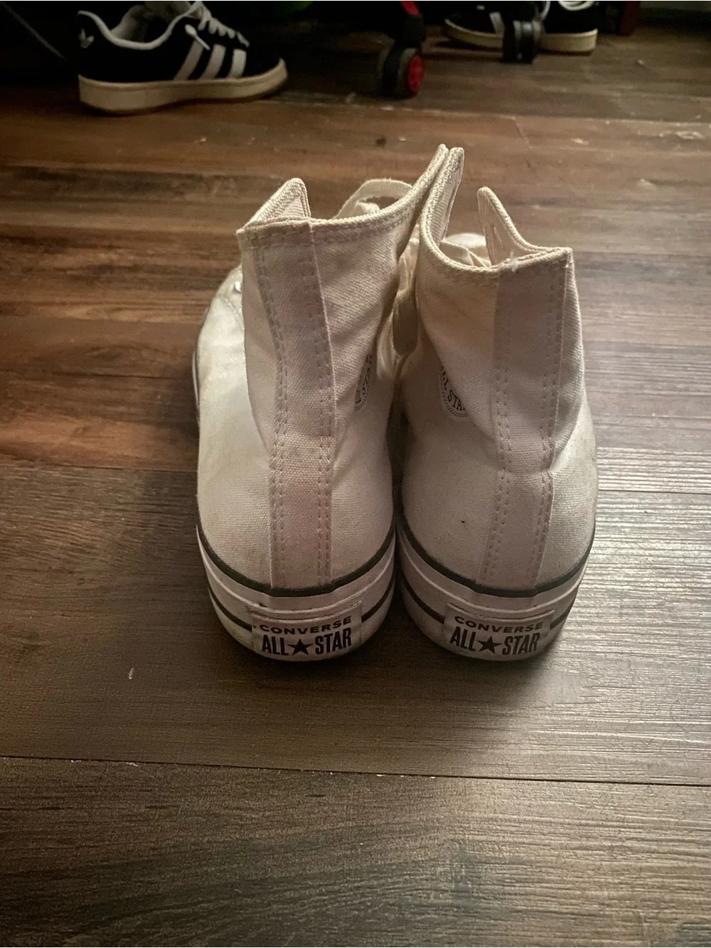 Classic High-Top Platform Sneakers in Off-White